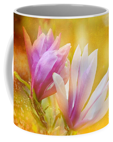 Flower Coffee Mug featuring the photograph Magnolia Rain by Elaine Manley