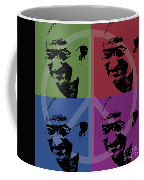 Gandhi Coffee Mug featuring the digital art Mahatma Gandhi by Jean luc Comperat