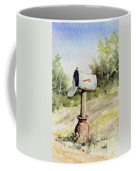 Mail Coffee Mug featuring the painting Mailbox by Sam Sidders