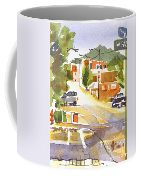 Main Street Ironton Missouri Coffee Mug featuring the painting Main Street Ironton Missouri by Kip DeVore