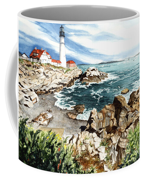 Water Color Paintings Coffee Mug featuring the painting Maine Attraction by Barbara Jewell