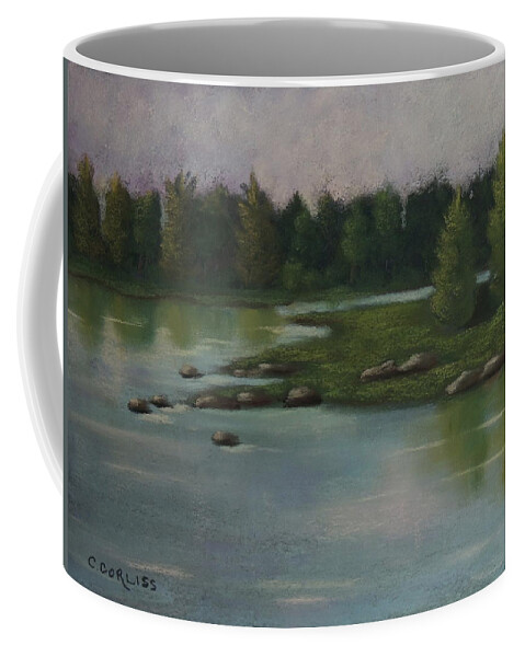 Maine Coffee Mug featuring the pastel Maine Reflections by Carol Corliss