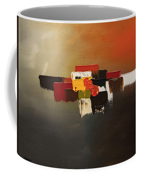 Abstract Art Coffee Mug featuring the painting Majestic by Carmen Guedez