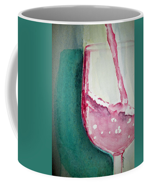  Glass Of Red Wine Coffee Mug featuring the painting Make mine a Red by Elvira Ingram