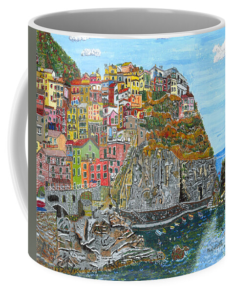 Manarola Coffee Mug featuring the painting Manarola in Cinque Terra by Paul Fields