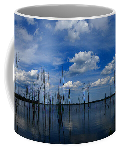 Manasquan Reservoir Panorama Coffee Mug featuring the photograph Manasquan Reservoir Panorama by Raymond Salani III