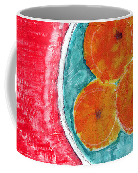 Oranges Coffee Mug featuring the painting Mandarins by Linda Woods