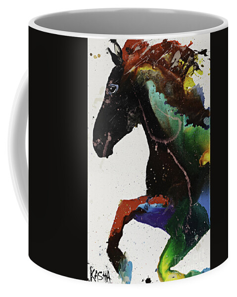 Horse Coffee Mug featuring the painting Manely.Hair by Kasha Ritter