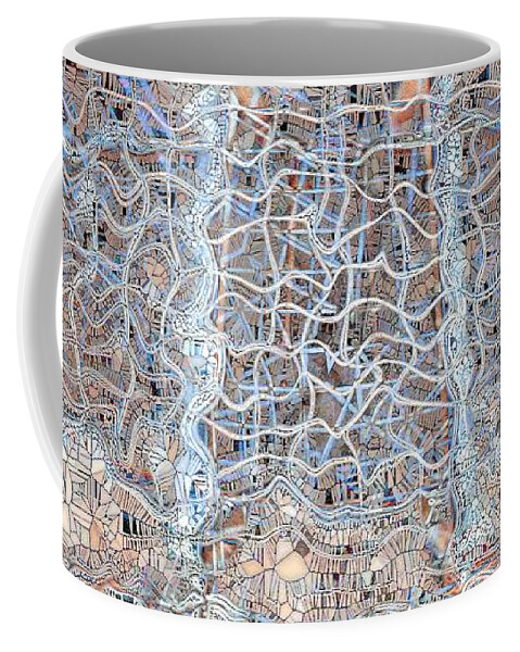 Abstract Coffee Mug featuring the digital art Mangled Wire by Ronald Bissett