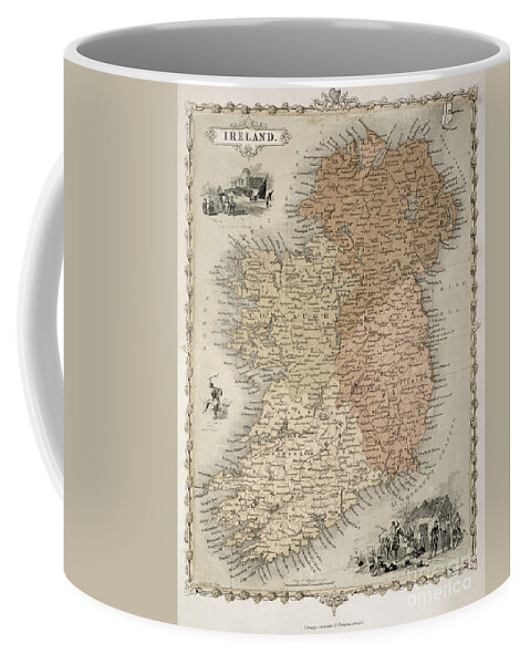 Eire Coffee Mug featuring the painting Map of Ireland by C Montague