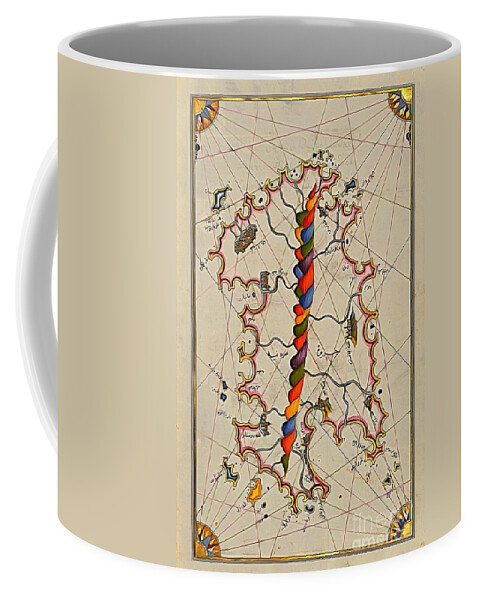 Medieval Map Coffee Mug featuring the digital art Map of the Island of Sardinia by Dragica Micki Fortuna