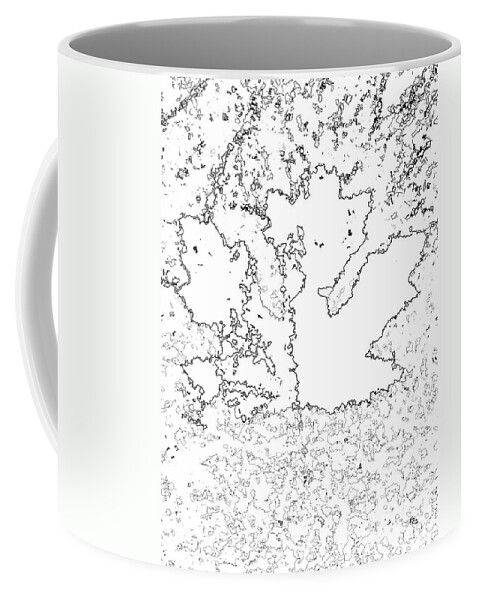 Maple Leaf Coffee Mug featuring the digital art Maple leaf black lines by Vintage Collectables