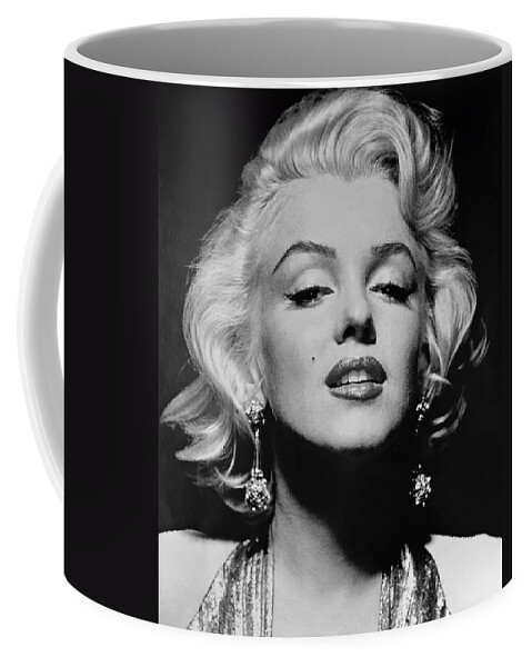 Marilyn Monroe Coffee Mug featuring the photograph Marilyn Monroe Black and White by Georgia Fowler