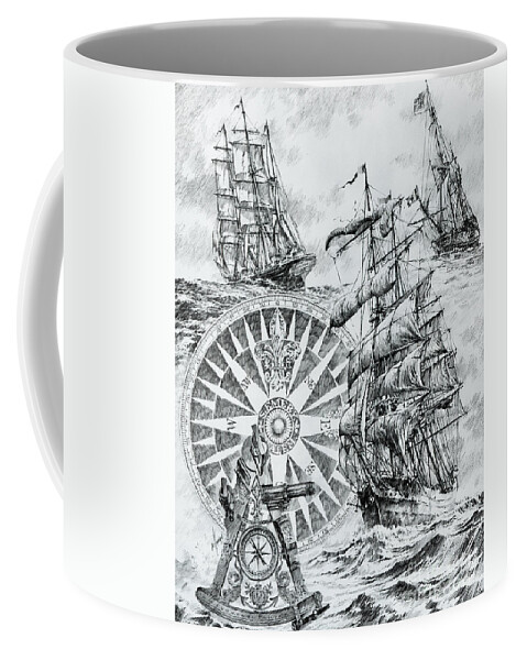 Maritime Coffee Mug featuring the drawing Maritime Heritage by James Williamson