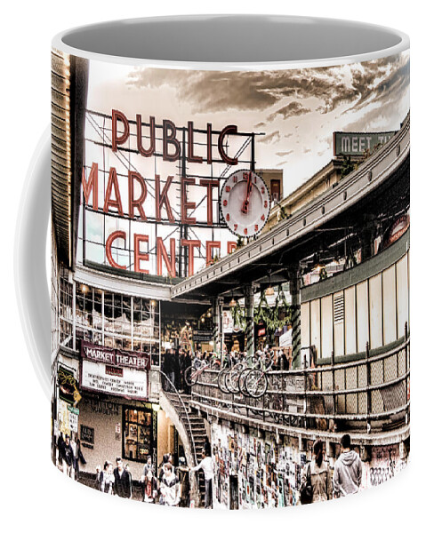 Seattle Coffee Mug featuring the photograph Market Center by Spencer McDonald