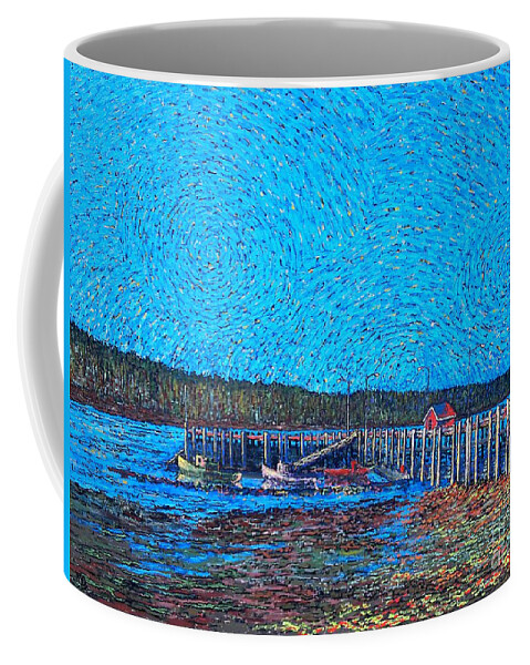 Sea Coffee Mug featuring the painting Market Wharf St. Andrews NB by Michael Graham