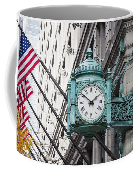 Clock Coffee Mug featuring the photograph Marshall Field's Clock by Patty Colabuono