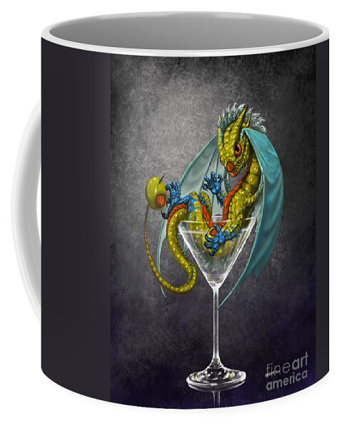 Dragon Coffee Mug featuring the digital art Martini Dragon by Stanley Morrison