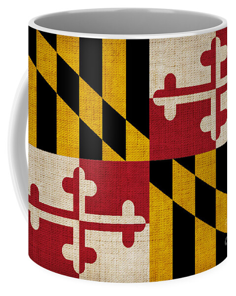 Maryland Coffee Mug featuring the painting Maryland state flag by Pixel Chimp