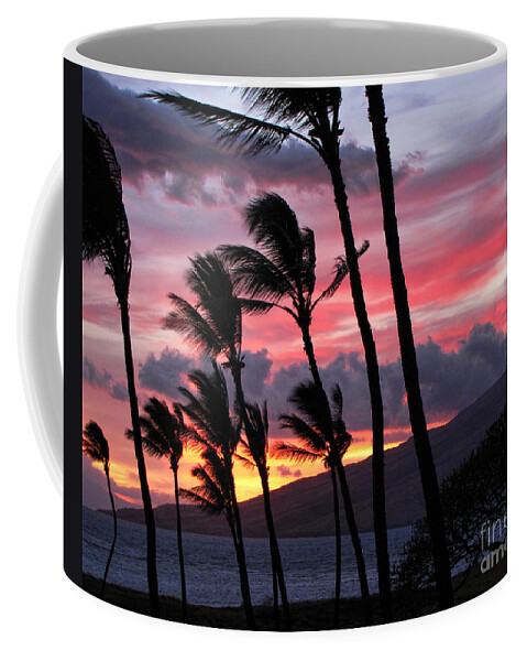 Maui Coffee Mug featuring the photograph Maui sunset by Peggy Hughes