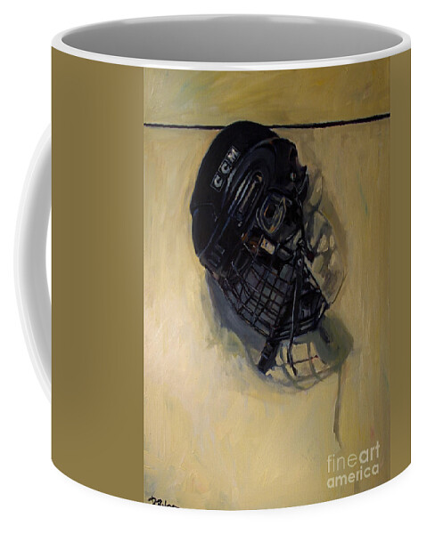 Hockey Coffee Mug featuring the painting Maybe Next Year by Deb Putnam