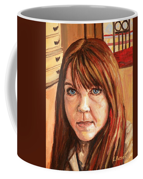 Portrait Coffee Mug featuring the painting Me Myself And Eileen by Eileen Patten Oliver