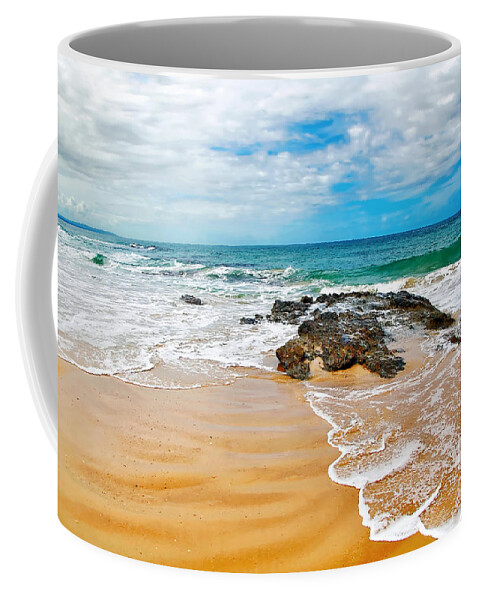 Photography Coffee Mug featuring the photograph Meandering Waves on Tropical Beach by Kaye Menner