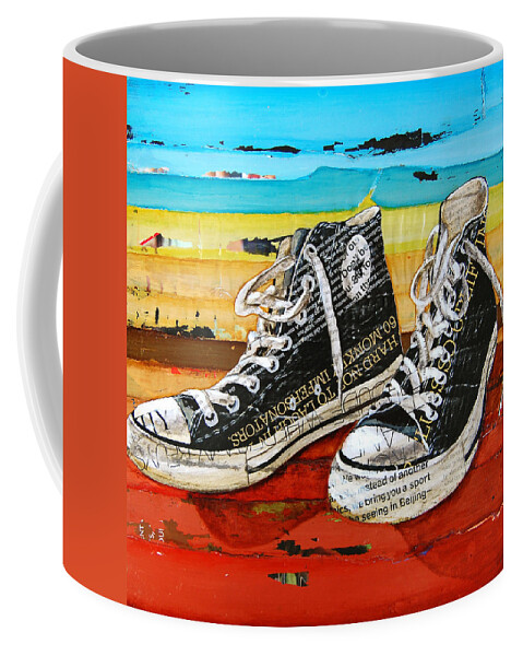 Converse Coffee Mug featuring the mixed media Meaningful Convere-ations by Danny Phillips