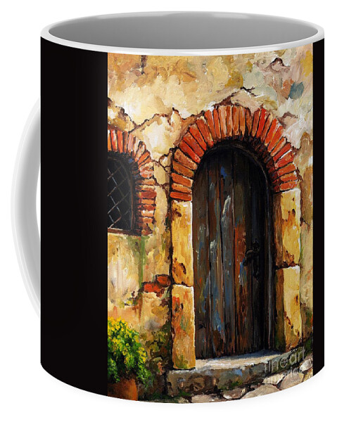 Mediterranean Coffee Mug featuring the painting Mediterranean portal 02 by Emerico Imre Toth