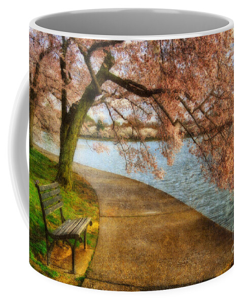Bench Coffee Mug featuring the photograph Meet Me At Our Bench by Lois Bryan