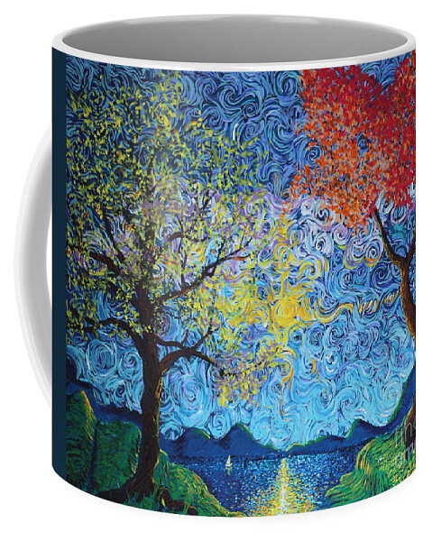 Impressionism Landscape Coffee Mug featuring the painting Our Ship Of Dreams Begins To Sail by Stefan Duncan