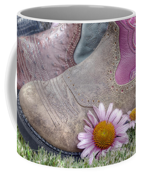 Clothing Coffee Mug featuring the photograph Megaboots by Joan Carroll