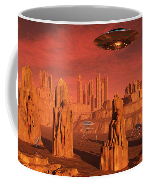 Horizontal Coffee Mug featuring the digital art Members Of The Planets Advanced by Mark Stevenson