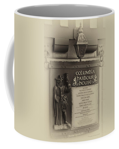 Castle Coffee Mug featuring the photograph Menu Columbia Harbour House WDW in Heirloom by Thomas Woolworth