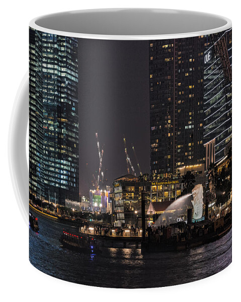 Nights Coffee Mug featuring the photograph Merlion Singapore by John Swartz