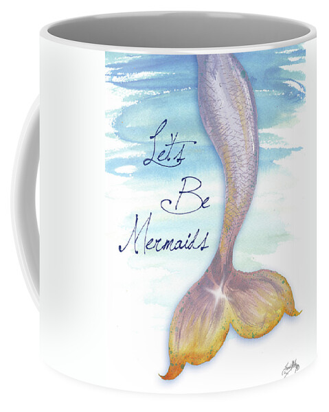 Mermaid Coffee Mug featuring the painting Mermaid Tail II by Elizabeth Medley