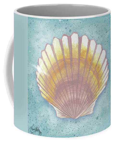 Mermaid Coffee Mug featuring the painting Mermaid Treasure V by Elizabeth Medley