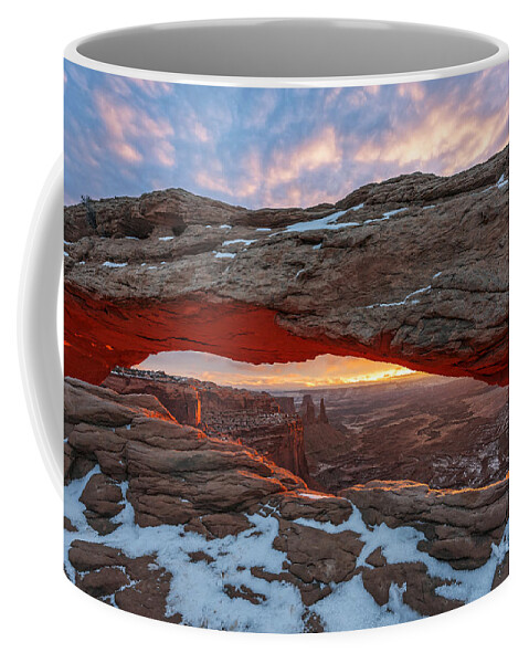 Mesa Arch Coffee Mug featuring the photograph Mesa Arch Sunrise by Dustin LeFevre