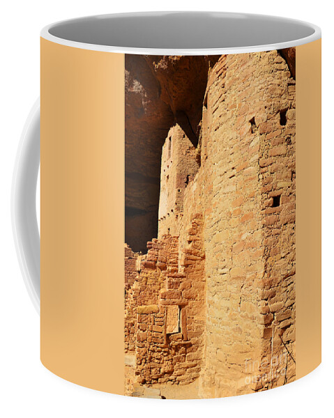 Mesa Verde Coffee Mug featuring the photograph Mesa Verde National Park Cliff Palace Pueblo Anasazi Ruin Dwellings Vertical by Shawn O'Brien