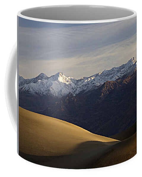 Desert Coffee Mug featuring the photograph Mesquite Dunes And Grapevine Range by Joe Schofield