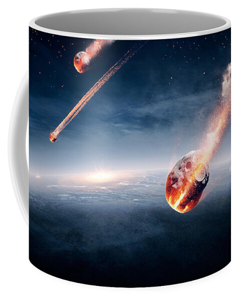 Meteorite Coffee Mug featuring the photograph Meteorites on their way to earth by Johan Swanepoel