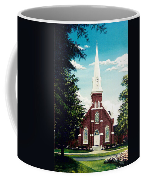 Methodist Coffee Mug featuring the painting Methodist Church by Glenn Pollard
