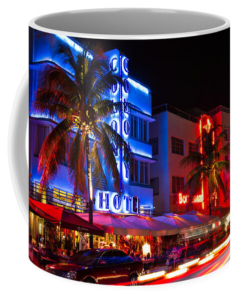 Florida Coffee Mug featuring the photograph Miami Beach Ocean Drive by Stefan Mazzola
