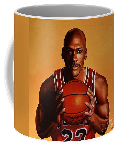 Michael Jordan Coffee Mug featuring the painting Michael Jordan 2 by Paul Meijering