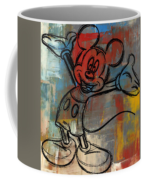 Wright Coffee Mug featuring the digital art Mickey Mouse Sketchy Hello by Paulette B Wright