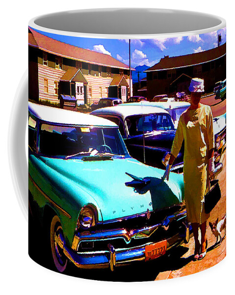 Car Coffee Mug featuring the digital art Mid Century in Alaska by Cathy Anderson