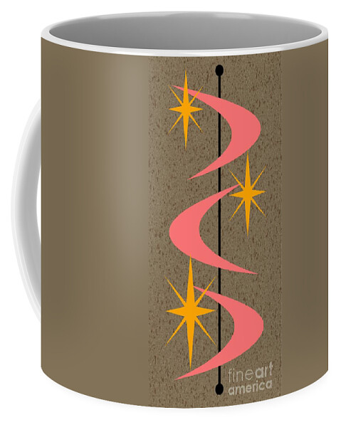 Pink Coffee Mug featuring the digital art Mid Century Modern Shapes 5 by Donna Mibus