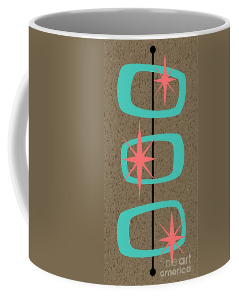 Aqua Coffee Mug featuring the digital art Mid Century Modern Shapes 7 by Donna Mibus