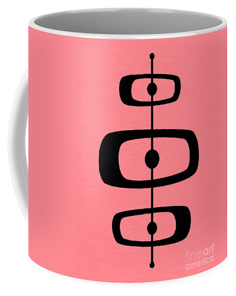 Pink Coffee Mug featuring the digital art Mid Century Shapes 2 on Pink by Donna Mibus