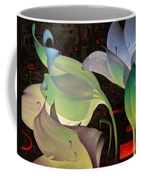 Lily Coffee Mug featuring the painting Midnight Conversations by T S Carson